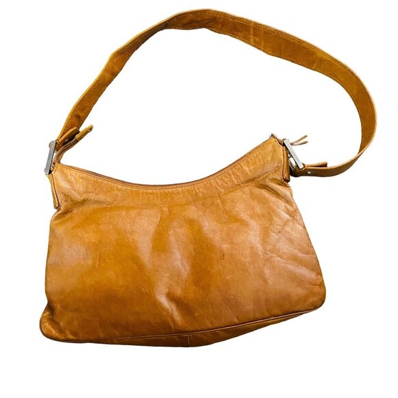 Rare Vintage Francesco Biasia Tan Leather Hobo Shoulder Bag Purse 11.5”x9”x3” - Picture 6 of 6